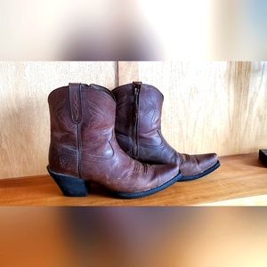 Ariat Boots Womens  Brown Leather Western Snip Toe Size 7 B